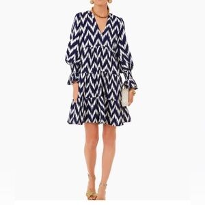 Pomander Place | Tuckernuck Ikat Kenzo navy dress Women’s size XS tiered ruffle